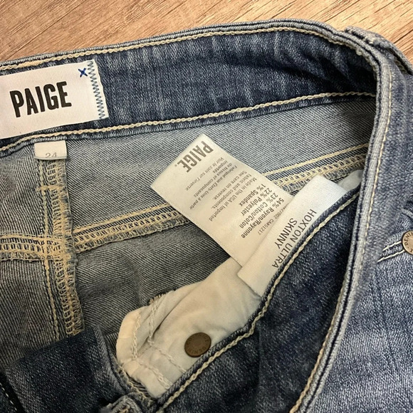 PAIGE Hoxton Ultra Skinny Jeans Size 24 Mid-Rise Stretch Denim Medium Wash - Picture 4 of 10